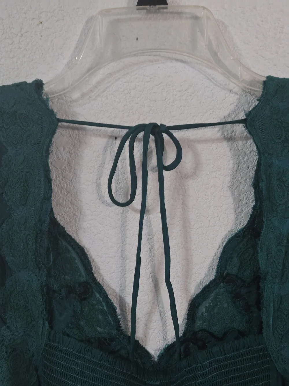 Free People Emerald Lace-Trim V-Neck Blouse